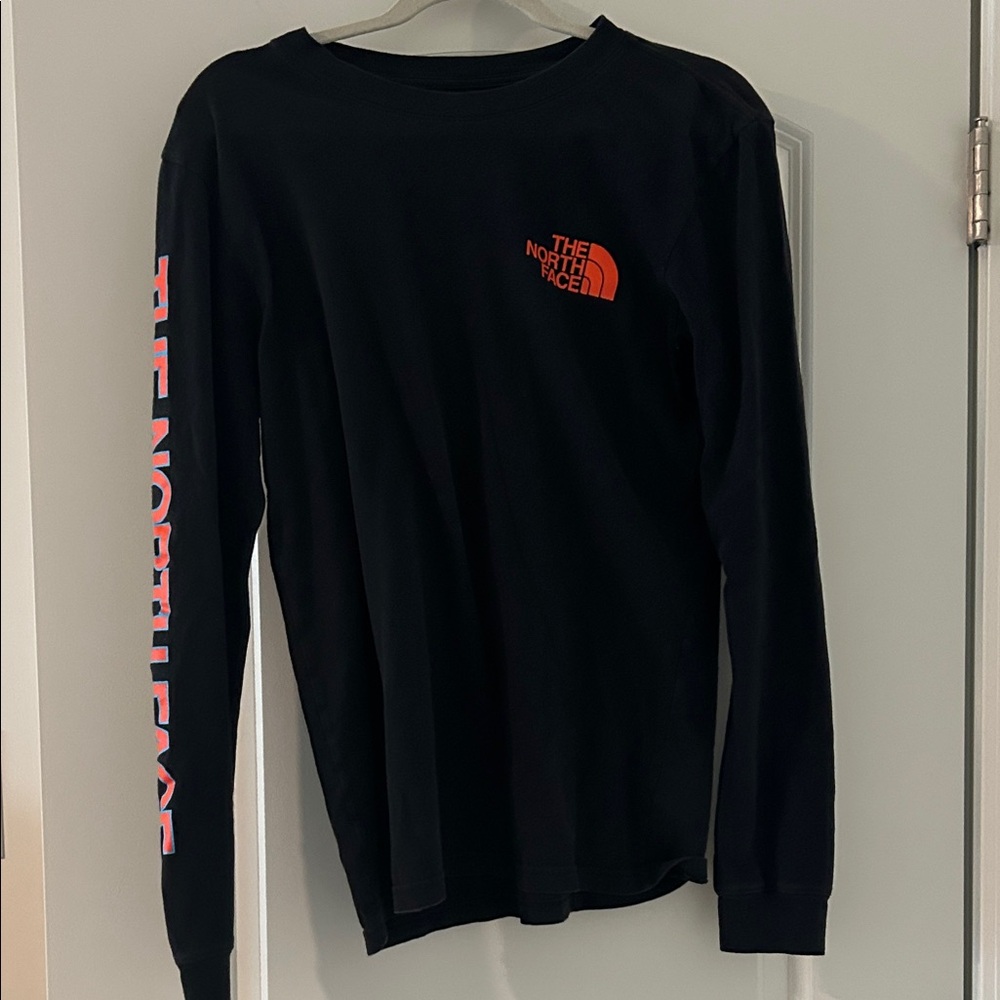 The North Face Men’s Small Black Long Sleeve with Red Logo